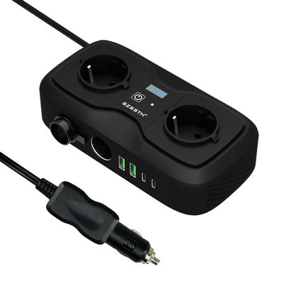 कार पावर इन्वर्टर डीसी 12v से 110v एसी डुअल यूएसबी 3.1A GaN पीडी त्वरित चार्जर