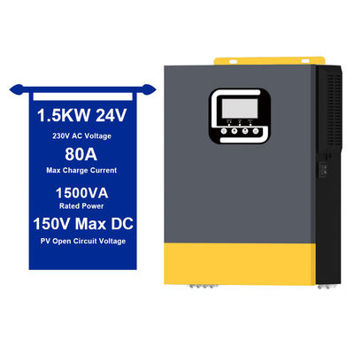 अधिभार संरक्षण 1.5KVA 1500W सौर इन्वर्टर अंतर्निहित 40A एमपीपीटी चार्ज नियंत्रक
