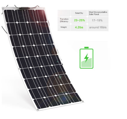 अर्ध लचीला 200W सौर पैनल पतली फिल्म सौर पैनल 18V 36V 48V 72V 100W 150W