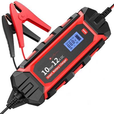 अच्छी कीमत IP65 12V 10A पोर्टेबल कार बैटरी चार्जर के साथ 1M केबल लंबाई और कूद शुरू ऑनलाइन
