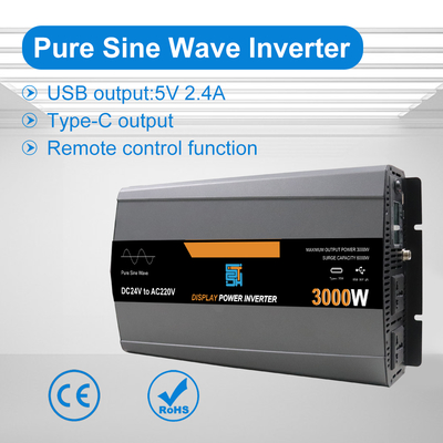 3000W प्योर साइन वेव सोलर इन्वर्टर 12V/24V/48V DC से 110V/220V AC