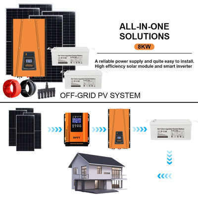 अच्छी कीमत Versatile Power for Your Homestead: 8KW Off-Grid Solar Kit with Adjustable Voltage Inverter to Match All Your Equipment ऑनलाइन