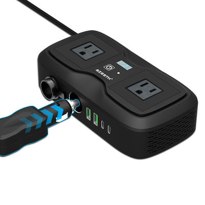 अच्छी कीमत 2 AC आउटलेट और डुअल USB-C के साथ 200W कार पावर इन्वर्टर | 12V से 220V संशोधित साइन वेव कनवर्टर ऑनलाइन