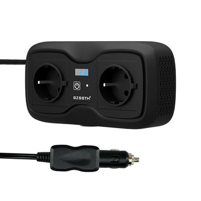 अच्छी कीमत 200W शुद्ध साइन वेव कार पावर इन्वर्टर 12V DC से 220V AC दोहरी USB और दोहरी सिगरेट सॉकेट के साथ ऑनलाइन