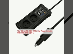 12V DC से AC 110V 220V कार पावर इन्वर्टर USB और प्रकार C के साथ